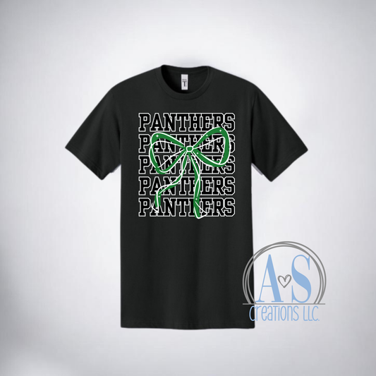 Panthers Stacked Bow Tees