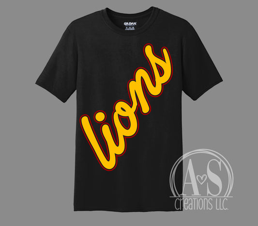 Lions Diagonal Print - Black