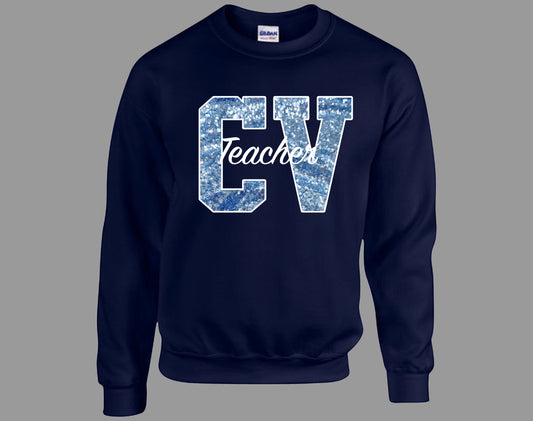 CV Teacher Sequin Sweatshirt - Navy