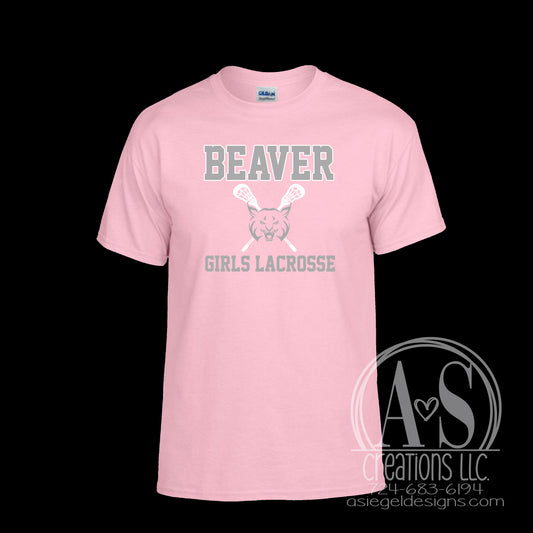 Beaver Girls Lacrosse Pink Tee