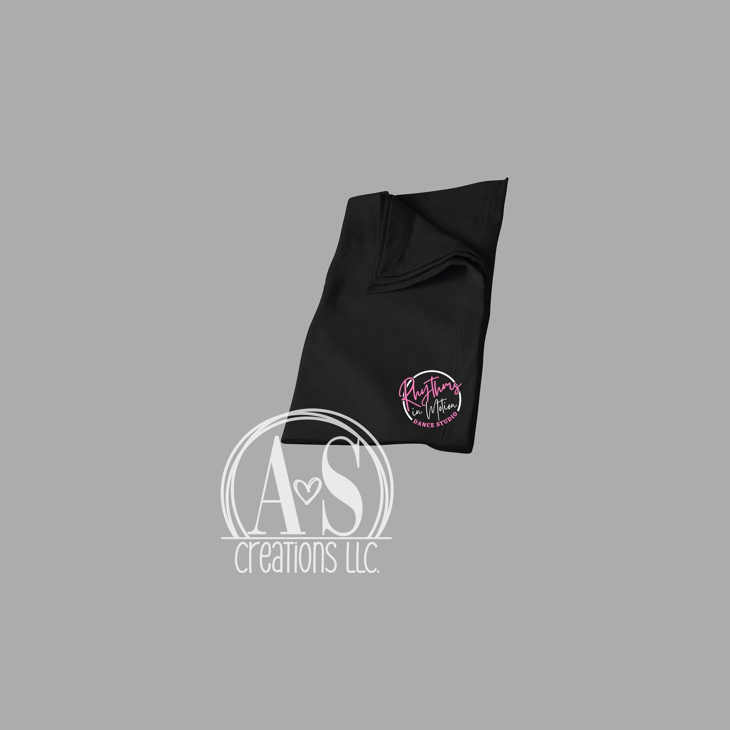 Fleece Blanket Round Logo - Black