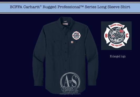 BCFFA Carhartt Rugged Professional Series Long Sleeve Shirt - Navy