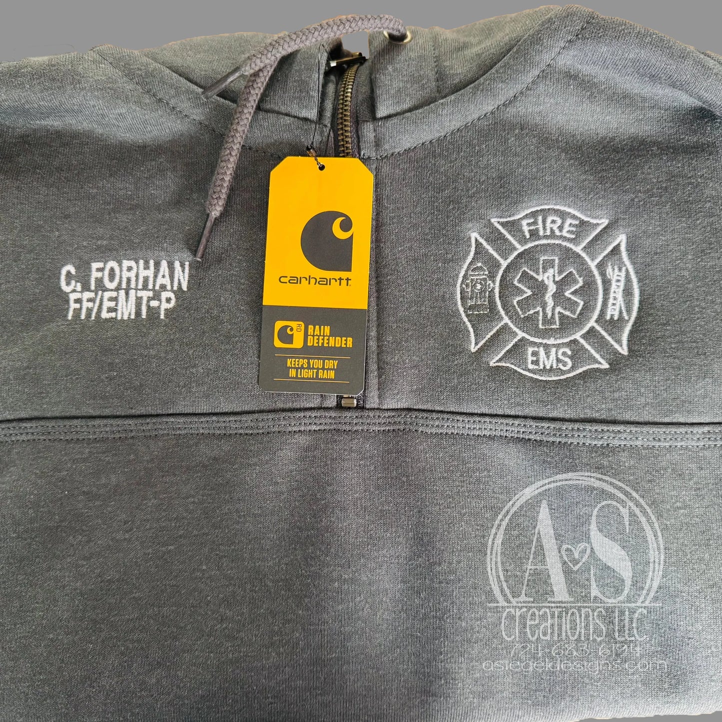 Star of Life Maltese Cross 1/4 Zip Carhartt Hoodie