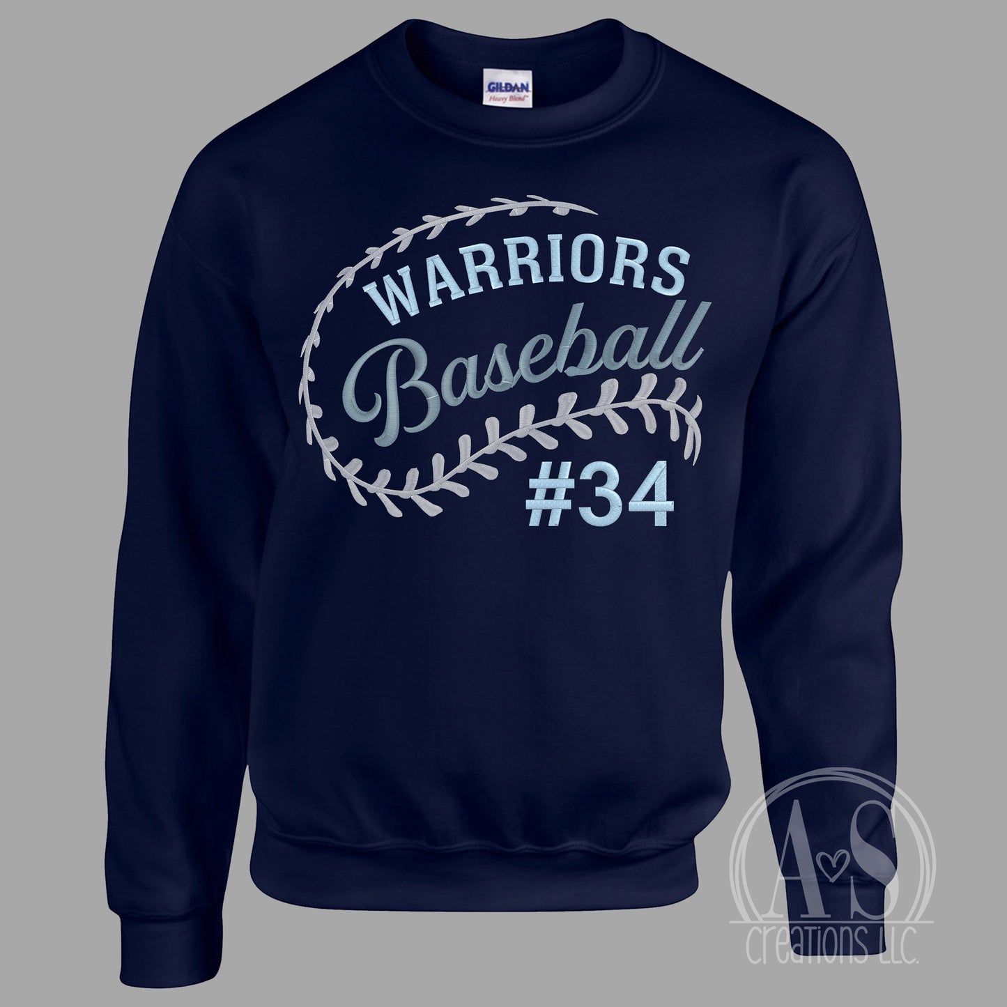 Warriors Baseball Embroidery Design