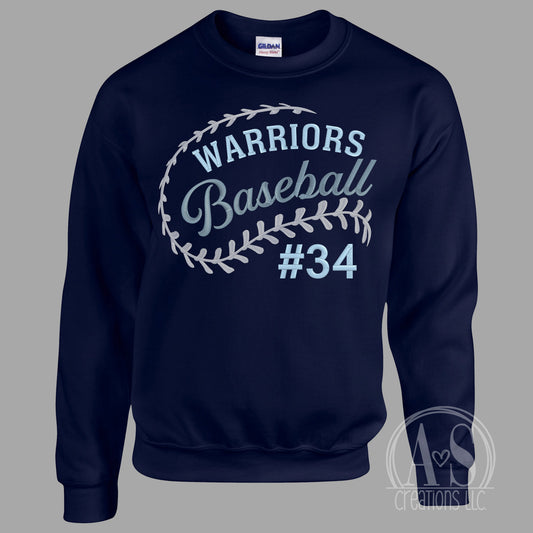 Warriors Baseball Embroidery Design