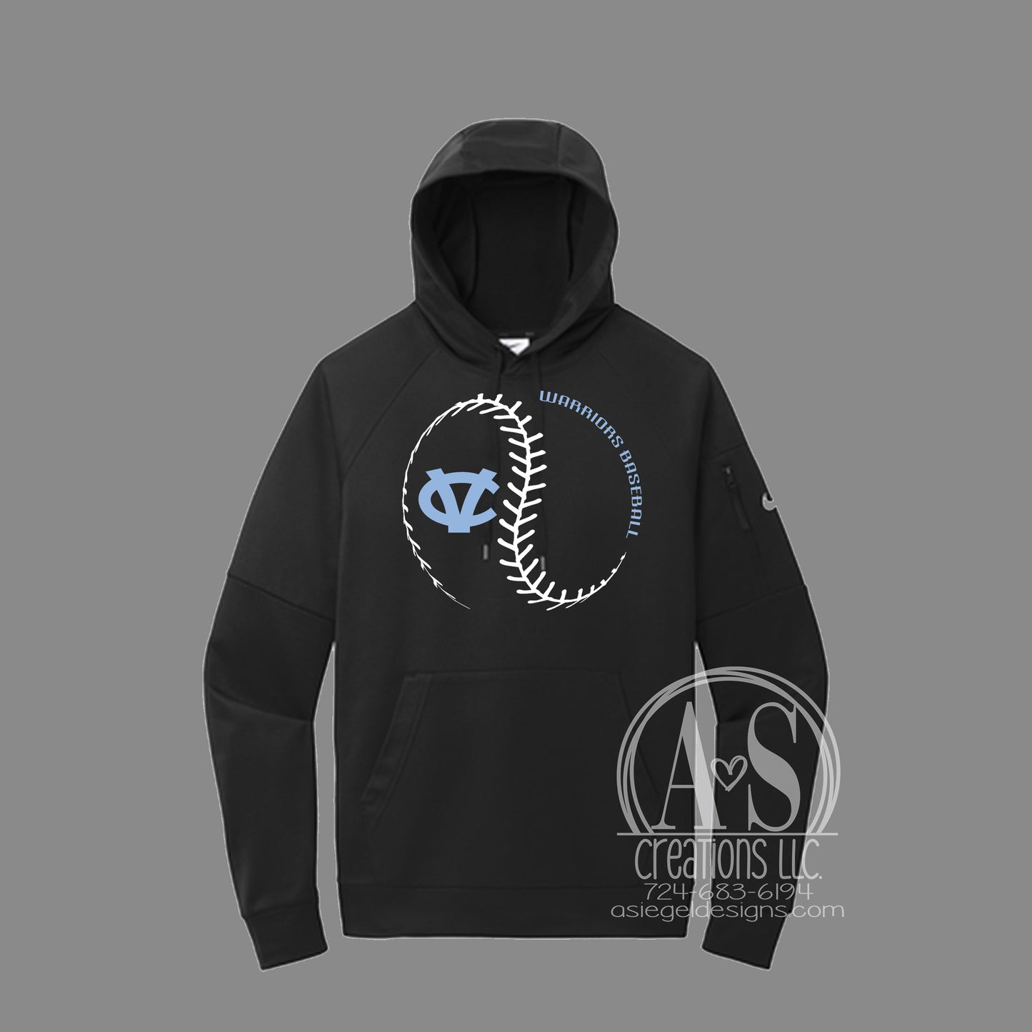 Baseball Laces NIKE hoodie - Black CVHS
