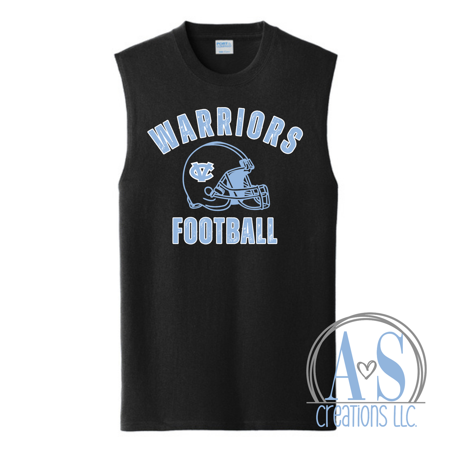 Warriors Football Distressed Helmet Sleeveless Tank- Lil Warriors Fundraiser