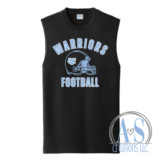 Warriors Football Distressed Helmet Sleeveless Tank- Lil Warriors Fundraiser