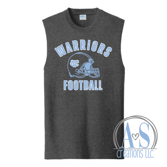 Warriors Football Distressed Helmet Sleeveless Tank- Lil Warriors Fundraiser