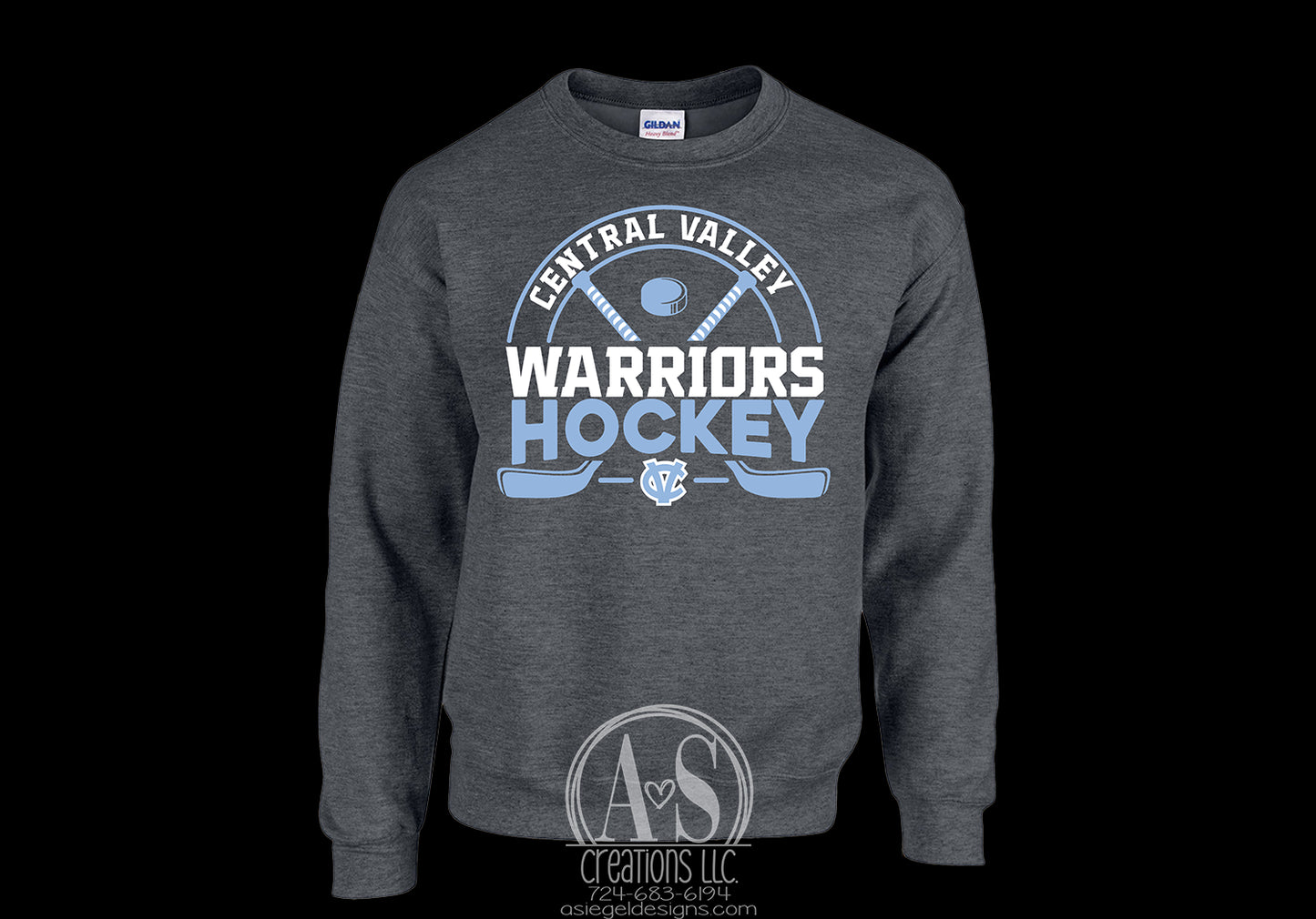 Central Valley Warriors Hockey - Dark Heather Grey