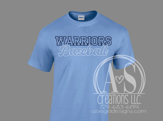 Warriors Baseball Outline - Carolina