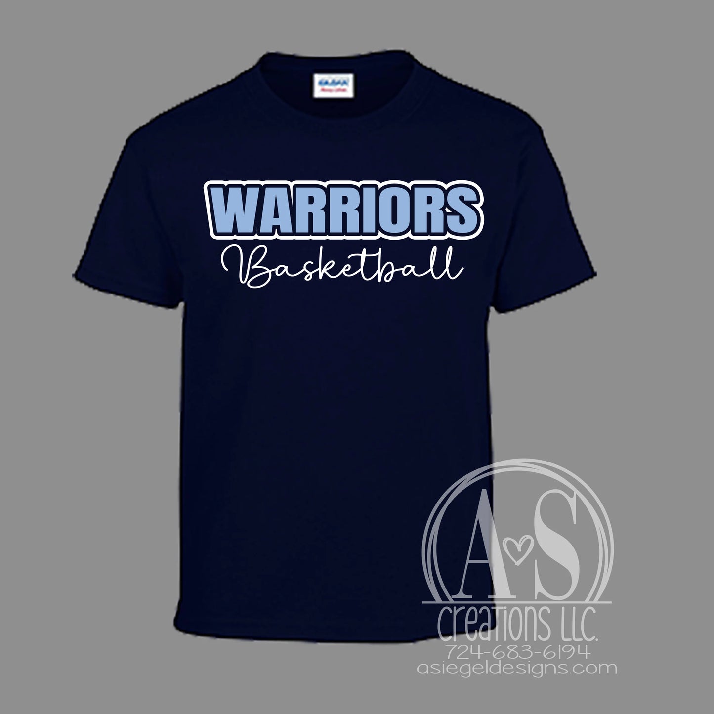 Warriors Basketball Script - Navy