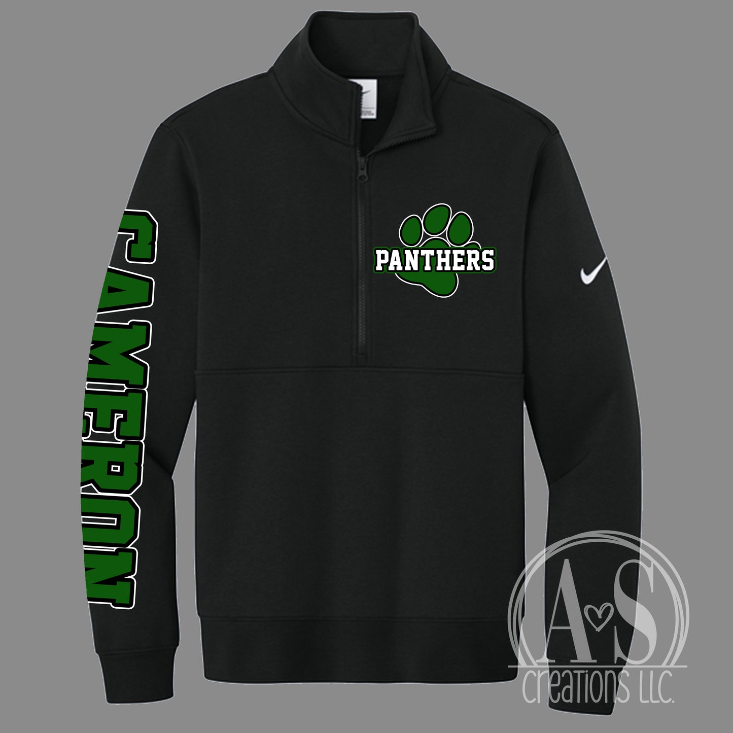 Panthers 1/2 Zip NIKE Long Sleeve- Black