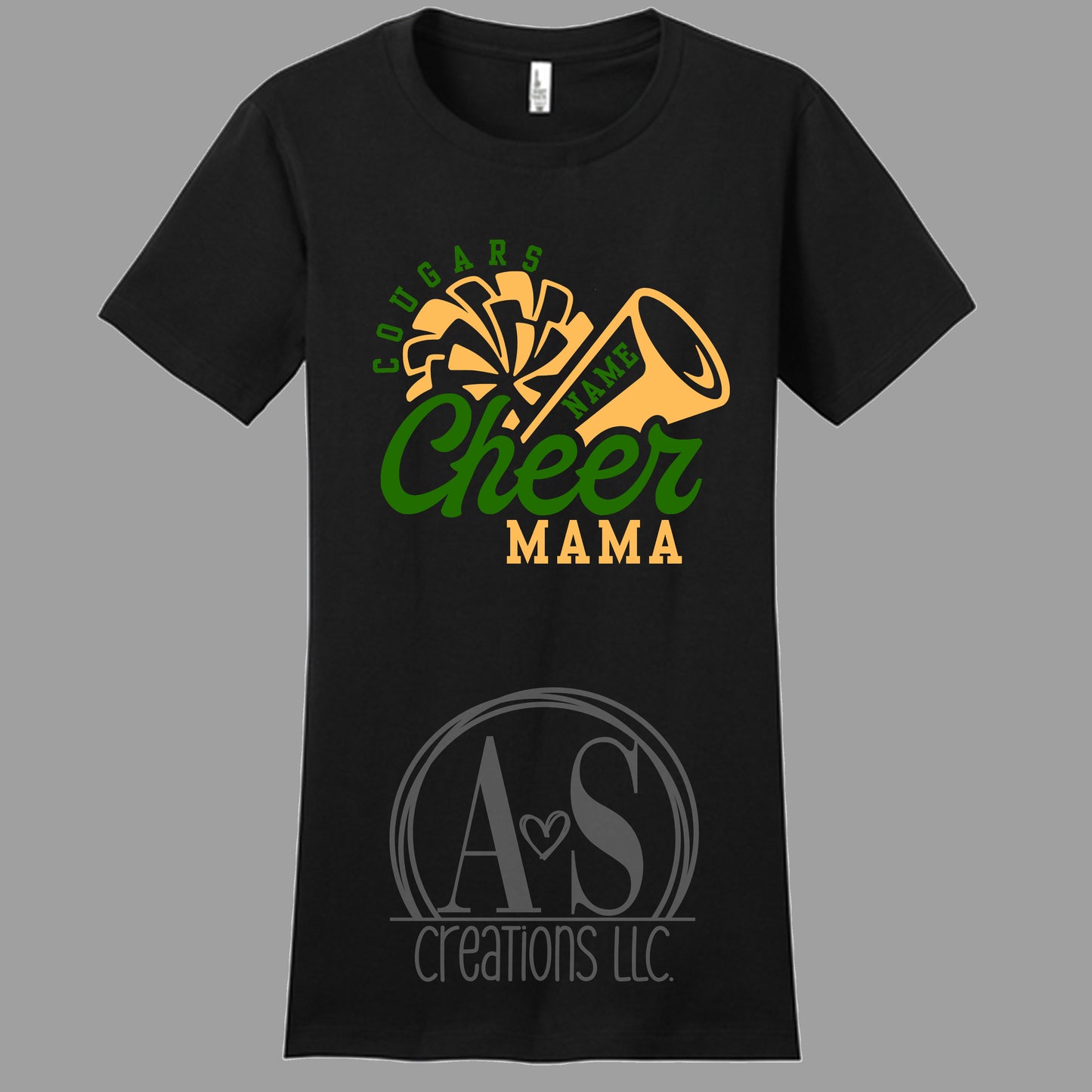 Cougars Cheer Mama Tee - Black