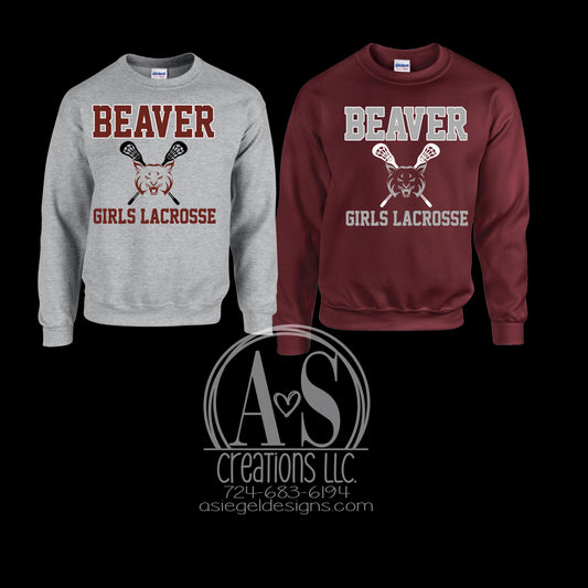 Beaver Girls Lacrosse Crewneck Sweatshirt
