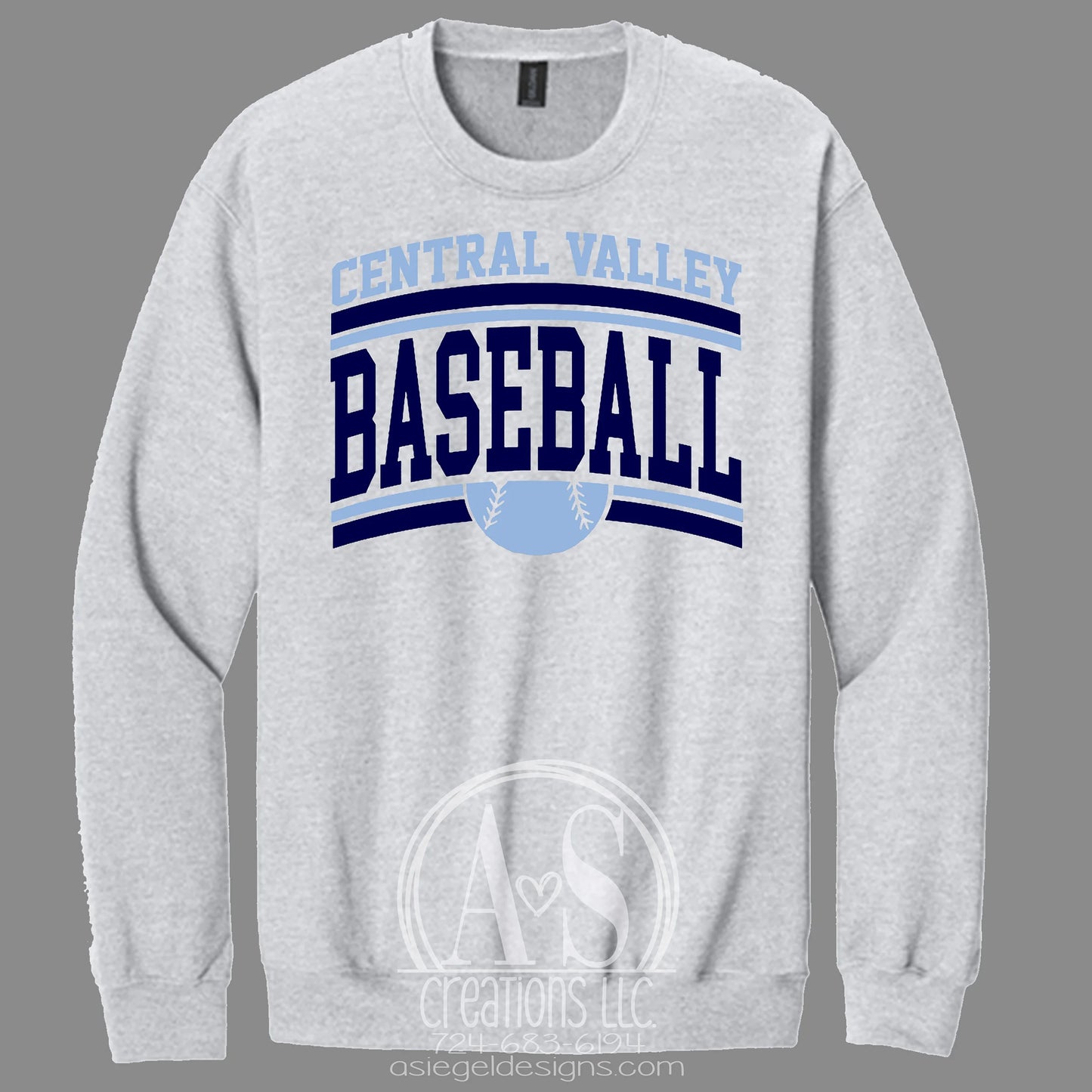 Central Valley Warriors Baseball - Ash Grey CVHS