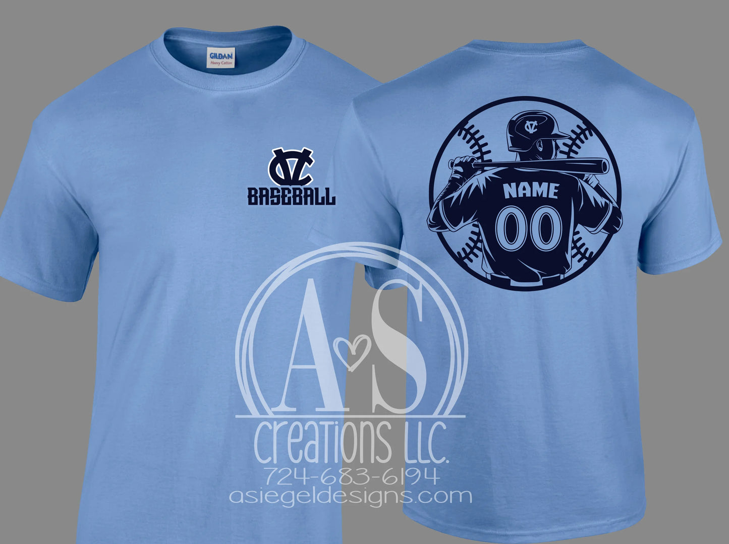 CV Baseball Player Customized -Carolina Blue