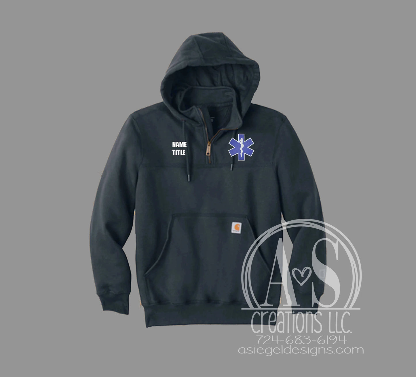 Star of Life 1/4 Zip Carhartt Hoodie