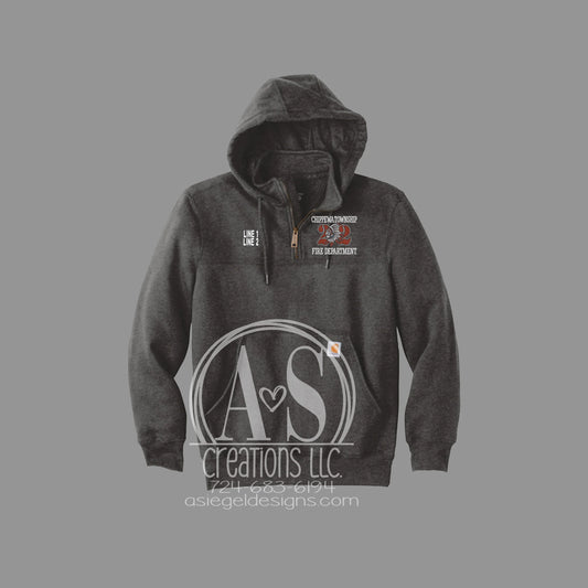 Indian Carhartt 1/4 Zip Hoodie  - Dark Heather Grey