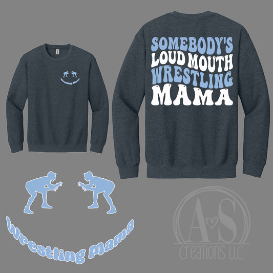 Wrestling Mama (loud mouth) - Dark Heather Grey