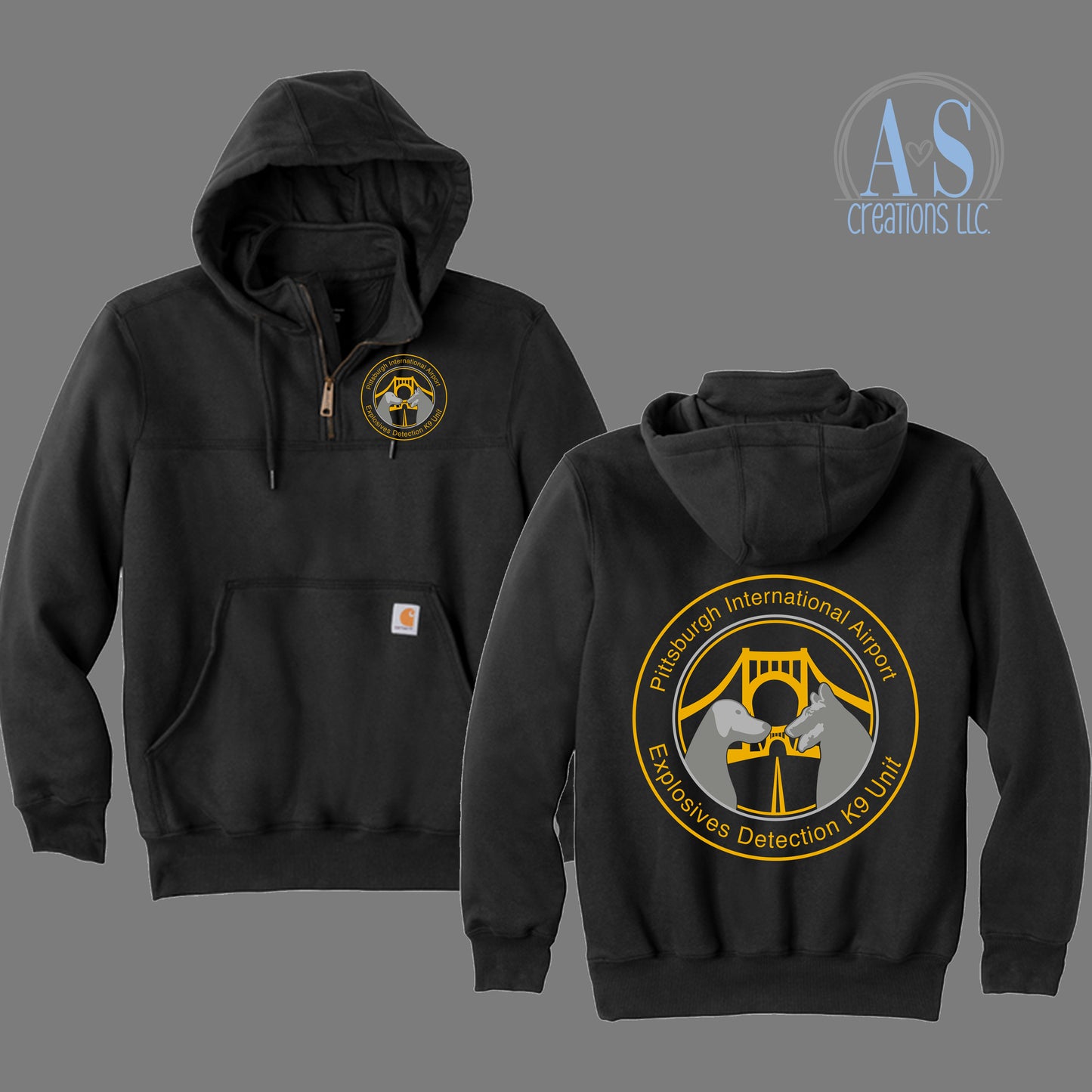 K9 1/4 Zip Carhartt Hoodie - Non Employee - Black