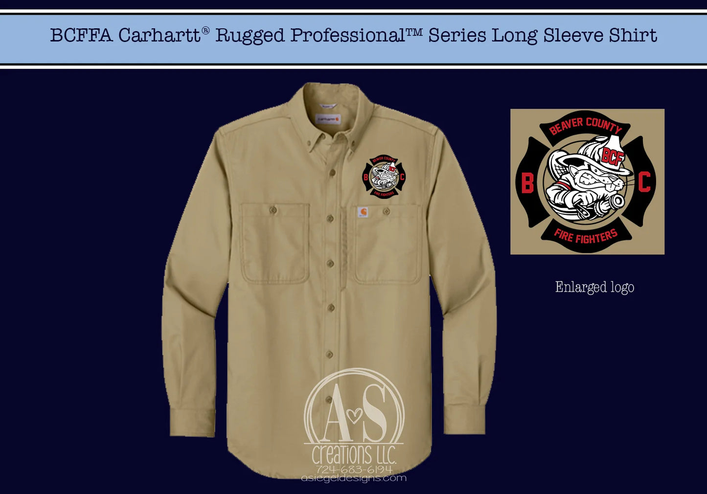 BCFFA Carhartt Rugged Professional Series Long Sleeve Shirt - Tan