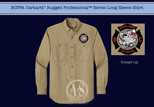 BCFFA Carhartt Rugged Professional Series Long Sleeve Shirt - Tan