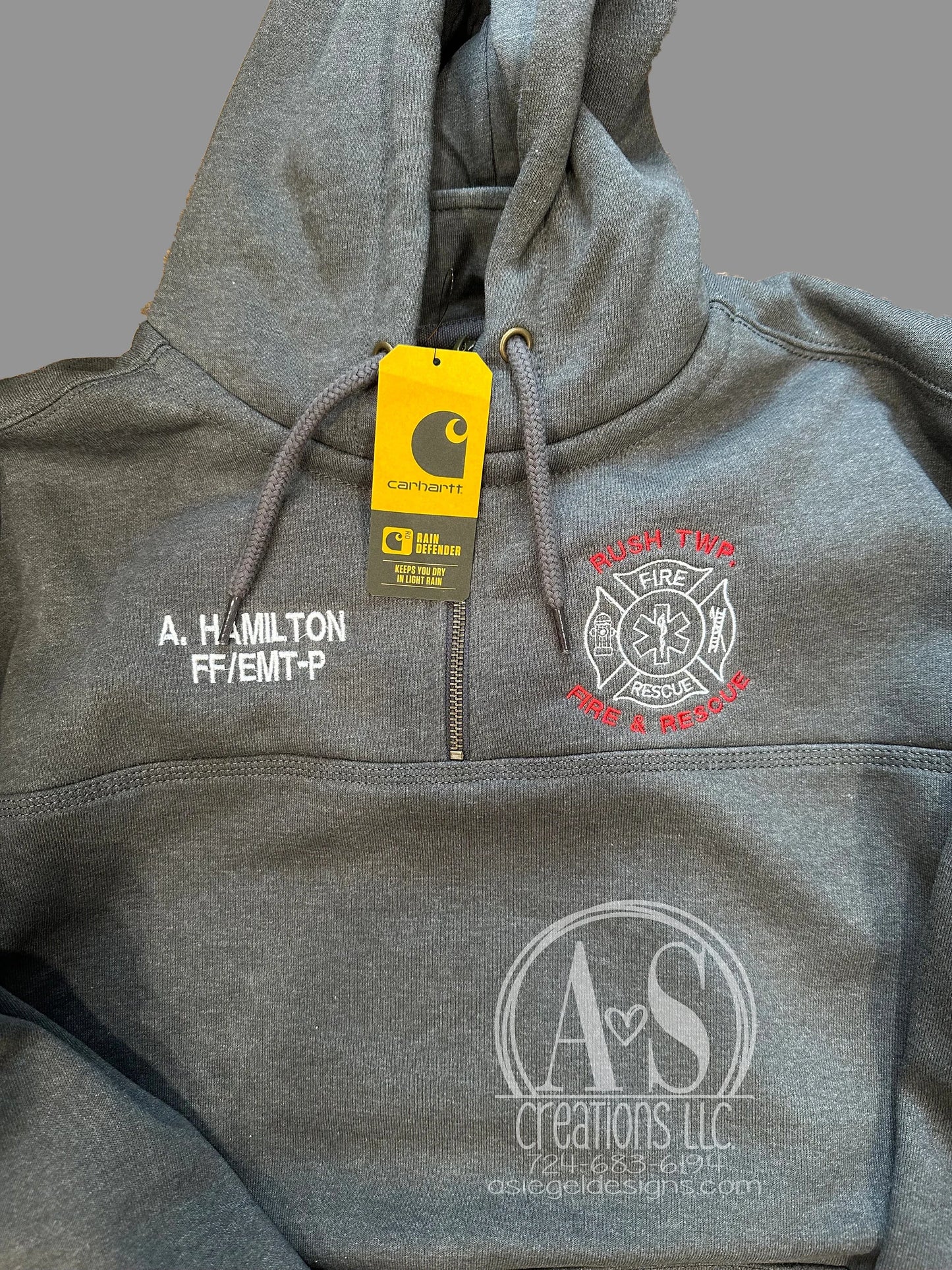 Star of Life Maltese Customized 1/4 Zip Carhartt Hoodie