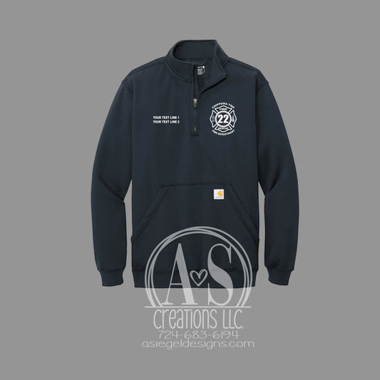Chippewa Twp. Fire Carhartt 1/4 Zip Sweatshirt - Navy