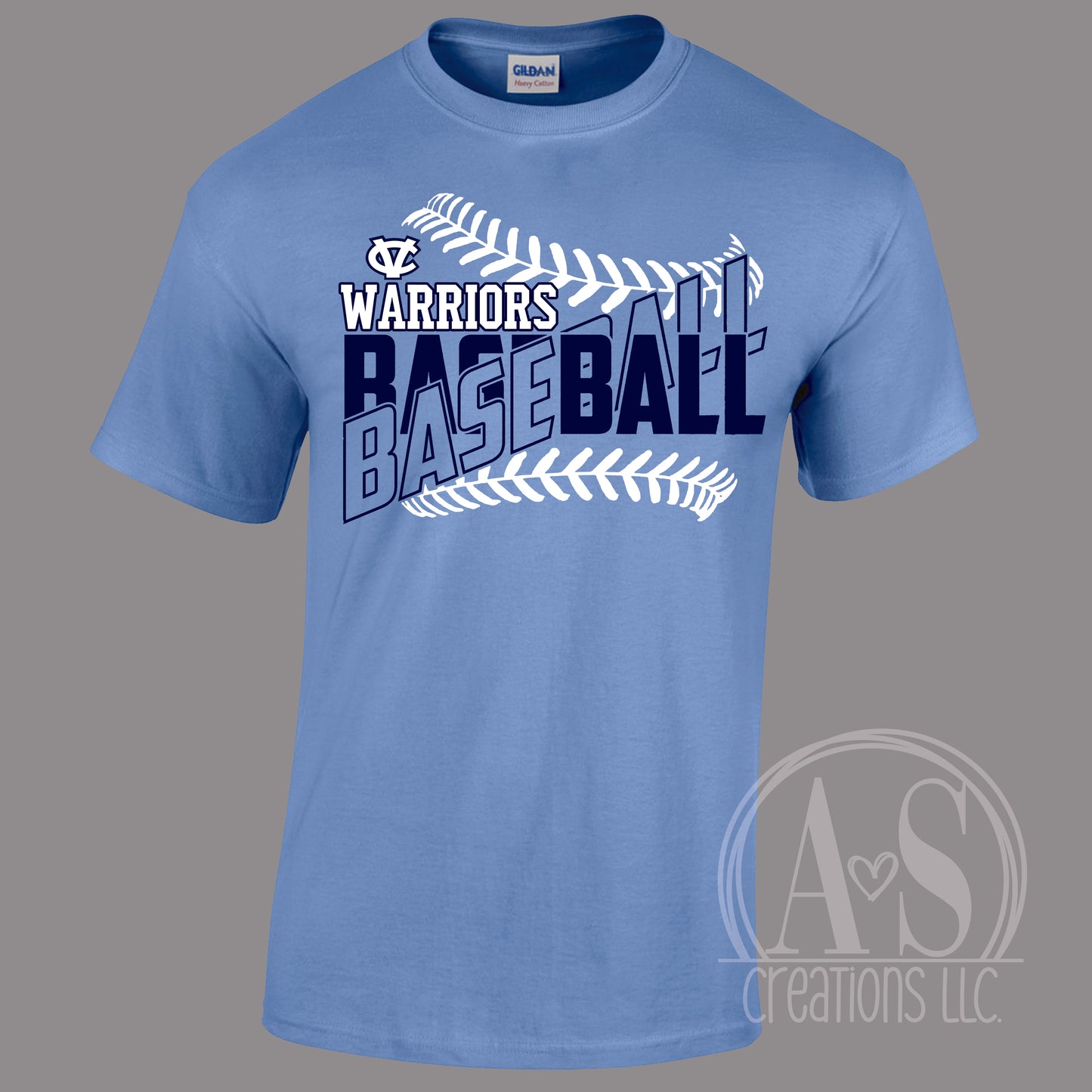 Warriors Baseball Carolina Blue Tee