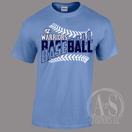 Warriors Baseball Carolina Blue Tee