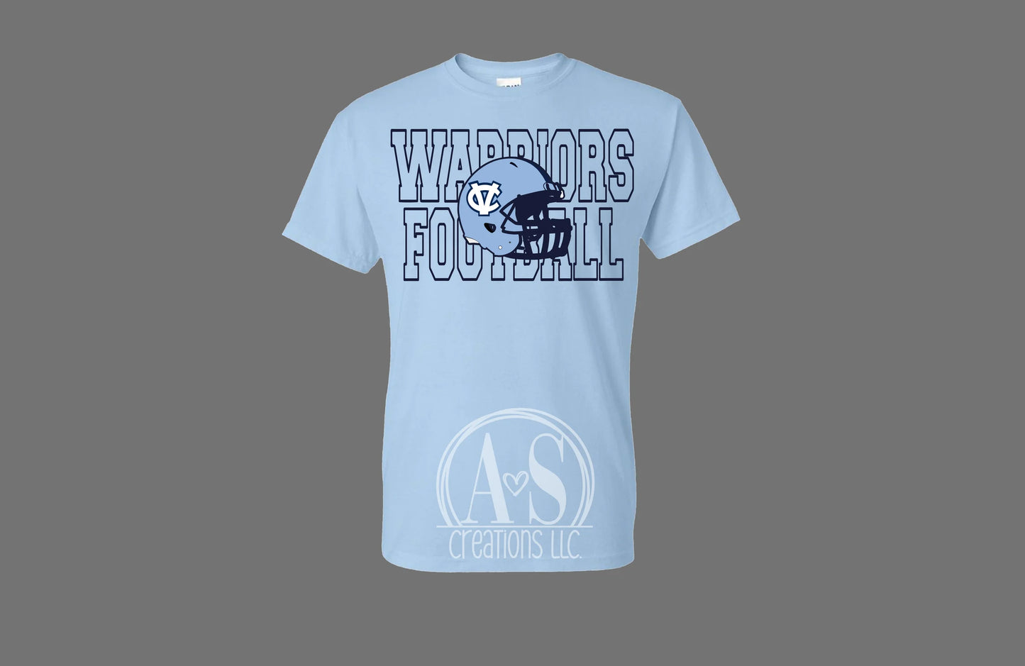 Warriors Football Helmet -Light Blue