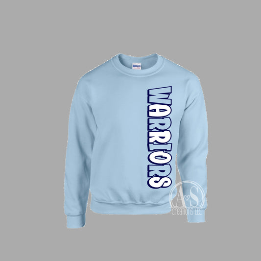 Warriors Vertical Design - Light Blue