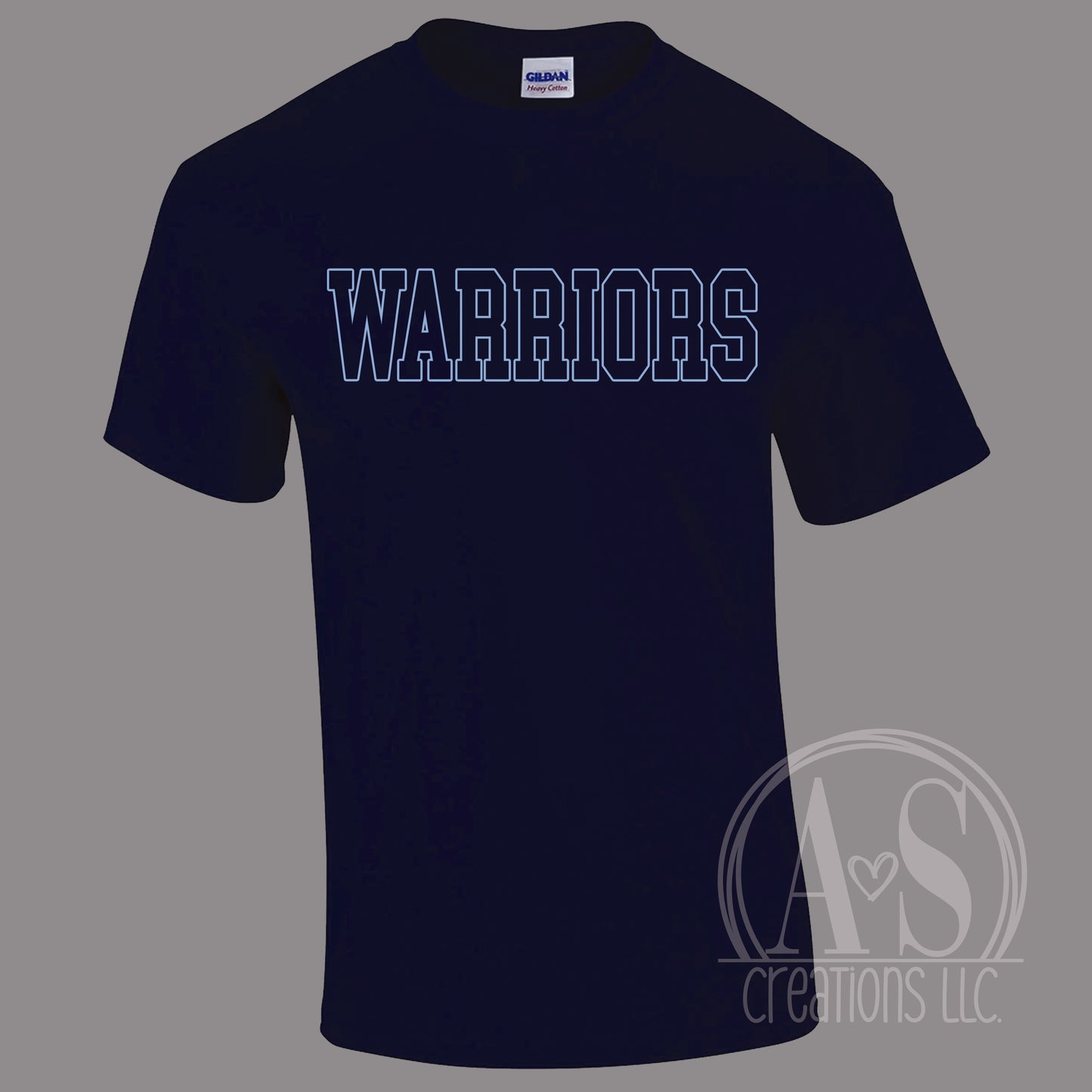 Warriors Outline Navy Blue Tee