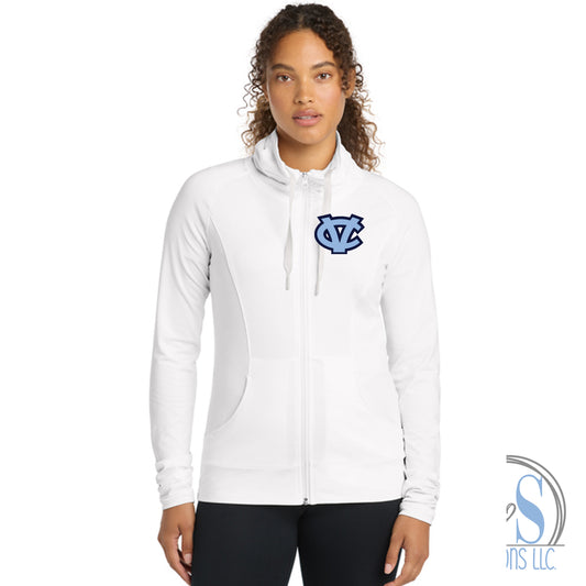 CV Women's Sport-Wick® Stretch Full-Zip Jacket (navy or white)